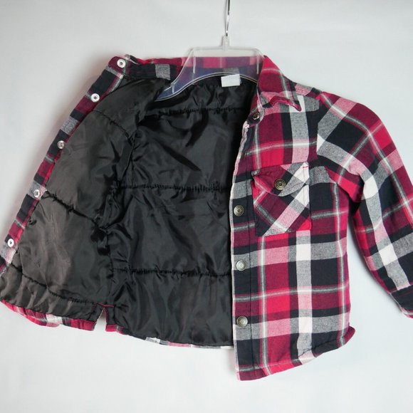 HealthTex Toddler Size 4T Red Plaid Shirt Jacket Snap Button - Picture 2 of 13